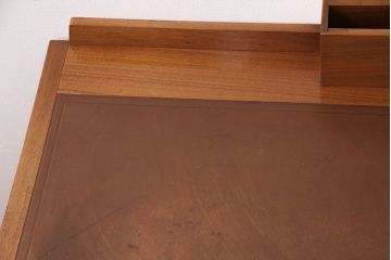 イギリスビンテージ　MAPLE　QUALITY　レザートップが高級感を高めるメープル材製のデスク(机、在宅ワーク、在宅用ワークデスク、メイプル)(R-047790)