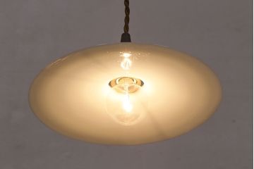 アンティーク照明　平笠シェードのレトロな吊り下げ照明(ペンダントライト、天井照明、電笠)(R-047795)