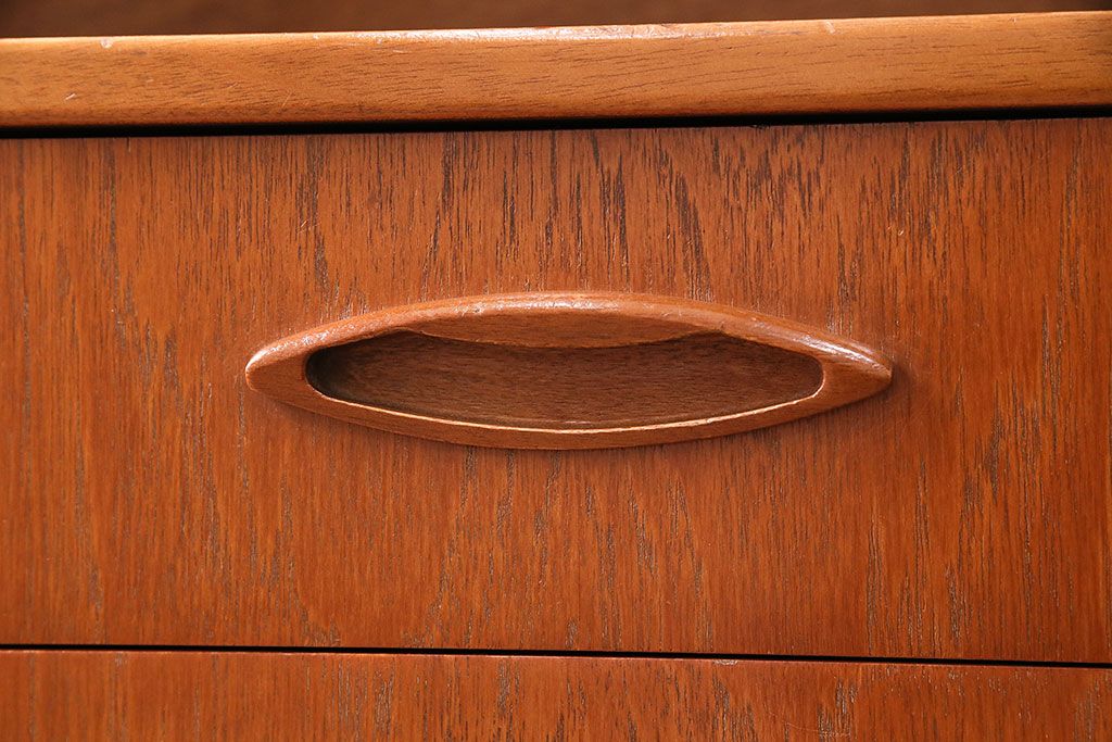 北欧ビンテージ　チーク材製　北欧生まれ!木の温もりを感じるライティングビューロー(デスク、簿記机、在宅ワーク、在宅用収納棚)(R-047800)