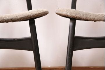 北欧ビンテージ　G-PLAN(ジープラン)　羽を広げたようなユニークなデザインが魅力的なチェア4脚セット(バタフライチェア、ダイニングチェア、椅子)(R-047807)