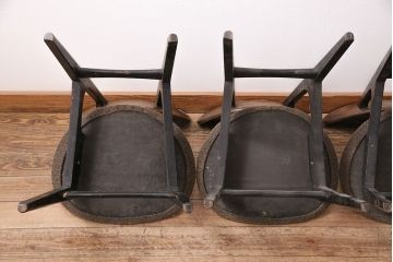 北欧ビンテージ　G-PLAN(ジープラン)　羽を広げたようなユニークなデザインが魅力的なチェア4脚セット(バタフライチェア、ダイニングチェア、椅子)(R-047807)