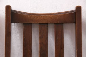 イギリスアンティーク　オーク材　落ち着いた雰囲気が魅力のシンプルなチェア4脚セット(ダイニングチェア、椅子)(R-047809)