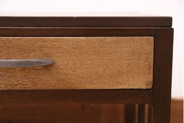 昭和レトロ　2色の色使いが存在感を程よく放つ文机(座卓、座机、ローテーブル、センターテーブル)(R-047815)