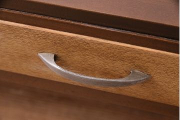 昭和レトロ　2色の色使いが存在感を程よく放つ文机(座卓、座机、ローテーブル、センターテーブル)(R-047815)