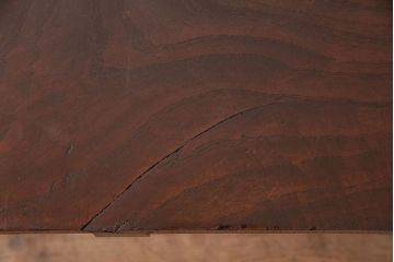 和製アンティーク　脚のシルエットがアクセントになる総栗材製の文机(座卓、座机、ローテーブル、センターテーブル)(R-047816)