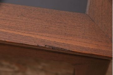 アンティーク　ケヤキ材製　異素材の組み合わせがお洒落な小振りの座卓(センターテーブル、ローテーブル)(R-047817)