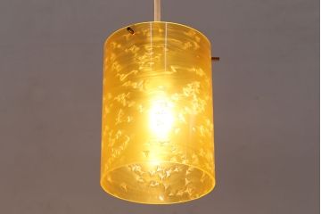 ビンテージ照明　イエローカラーが空間を華やかにしてくれる天井照明(ペンダントライト、吊り下げ照明)(R-047818)