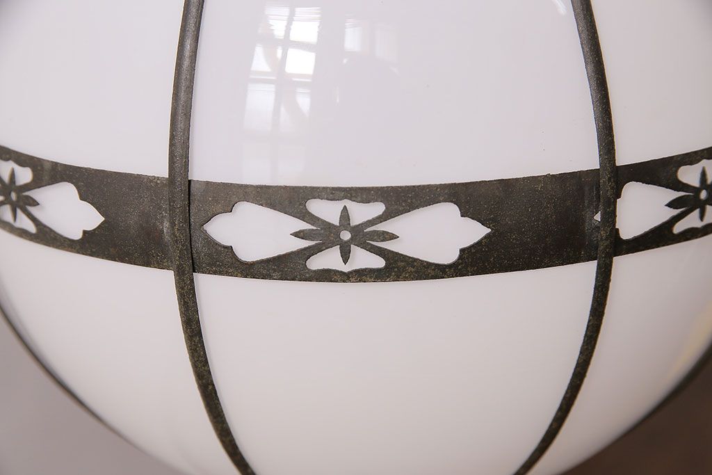 和製アンティーク　オリエンタルな雰囲気漂うタッセル(飾り房)付きの吊り下げ照明(天井照明)(R-047820)