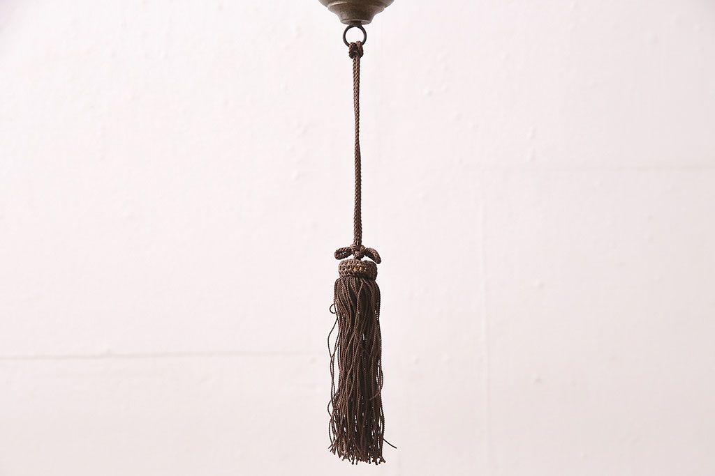 和製アンティーク　オリエンタルな雰囲気漂うタッセル(飾り房)付きの吊り下げ照明(天井照明)(R-047820)