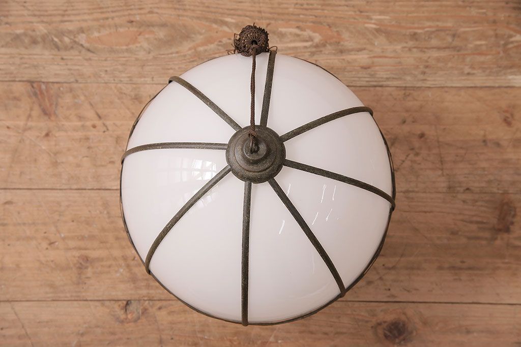 和製アンティーク　オリエンタルな雰囲気漂うタッセル(飾り房)付きの吊り下げ照明(天井照明)(R-047820)