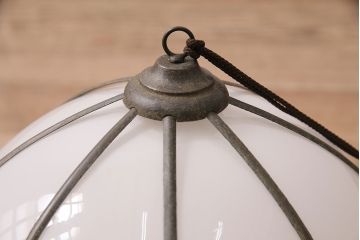 和製アンティーク　オリエンタルな雰囲気漂うタッセル(飾り房)付きの吊り下げ照明(天井照明)(R-047820)