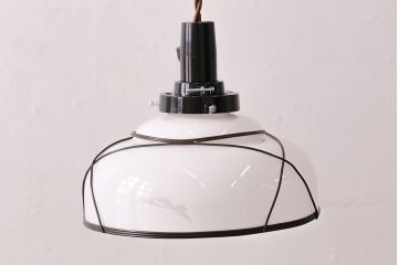 アンティーク照明　セルロイド装飾　柔らかな光に飛ぶ鶴が浮かぶ天井照明(ペンダントライト、吊り下げ照明、セル巻)(R-047823)