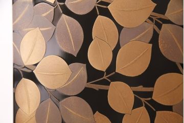 中古　美品　民芸家具　輪島塗　井波唯志作　萩に牡丹　金銀蒔絵　蒔絵の意匠が見事な大振りの衝立(定価約450万円)(つい立て)(R-047826)