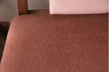 イギリスビンテージ　人気のG-PLAN!背もたれにもファブリックが使われている、珍しいデザインのチェア4脚セット(ダイニングチェア、椅子)(R-047835)