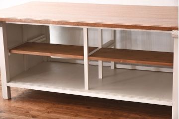両面使いで便利!モールガラス引き戸の特大作業台(カウンターテーブル)(R-047838)