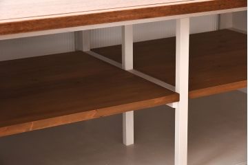 両面使いで便利!モールガラス引き戸の特大作業台(カウンターテーブル)(R-047838)
