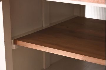 両面使いで便利!モールガラス引き戸の特大作業台(カウンターテーブル)(R-047838)