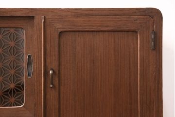 和製アンティーク　スタイリッシュに生まれ変わったレトロモダンな組子入り箪笥ローボード(時代箪笥、収納棚、戸棚)(R-047840)