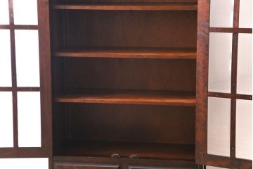 中古美品　北海道民芸家具　HM114K　スリムで上品な本箱(ブックケース、キャビネット、飾り棚)(定価約25万7千円)