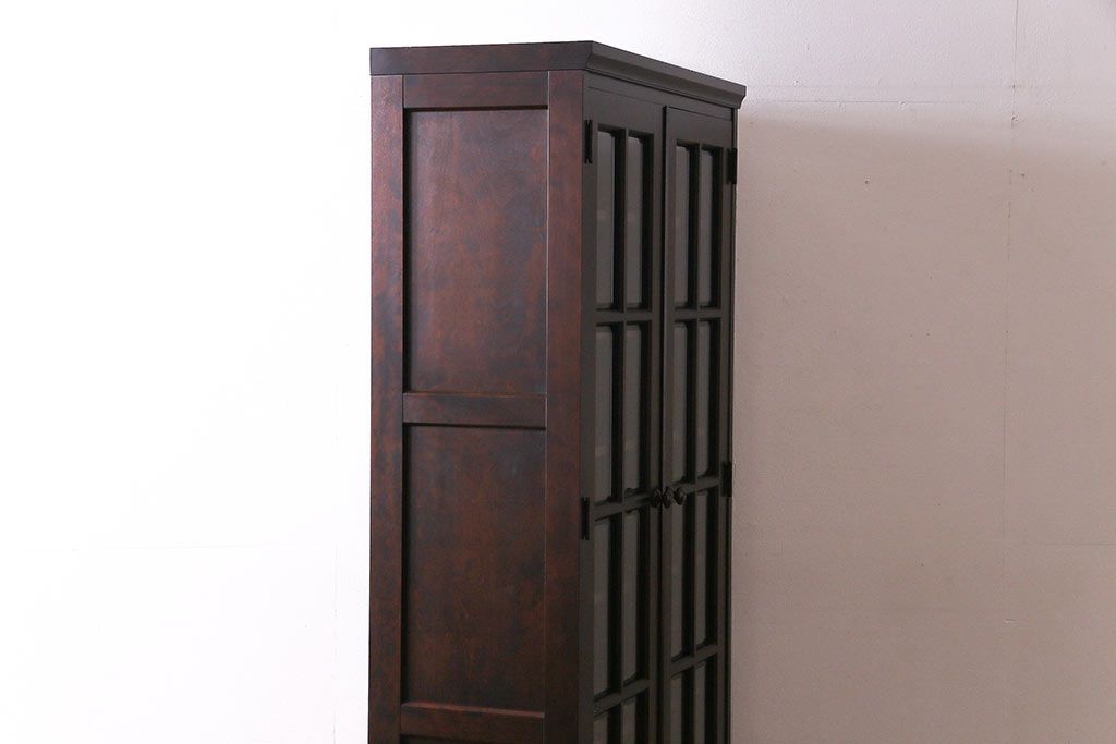 中古美品　北海道民芸家具　HM114K　スリムで上品な本箱(ブックケース、キャビネット、飾り棚)(定価約25万7千円)