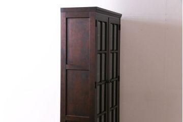 中古美品　北海道民芸家具　HM114K　スリムで上品な本箱(ブックケース、キャビネット、飾り棚)(定価約25万7千円)