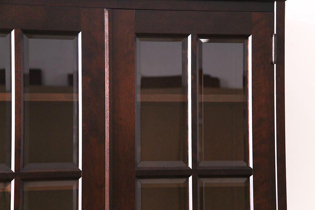 中古美品　北海道民芸家具　HM114K　スリムで上品な本箱(ブックケース、キャビネット、飾り棚)(定価約25万7千円)