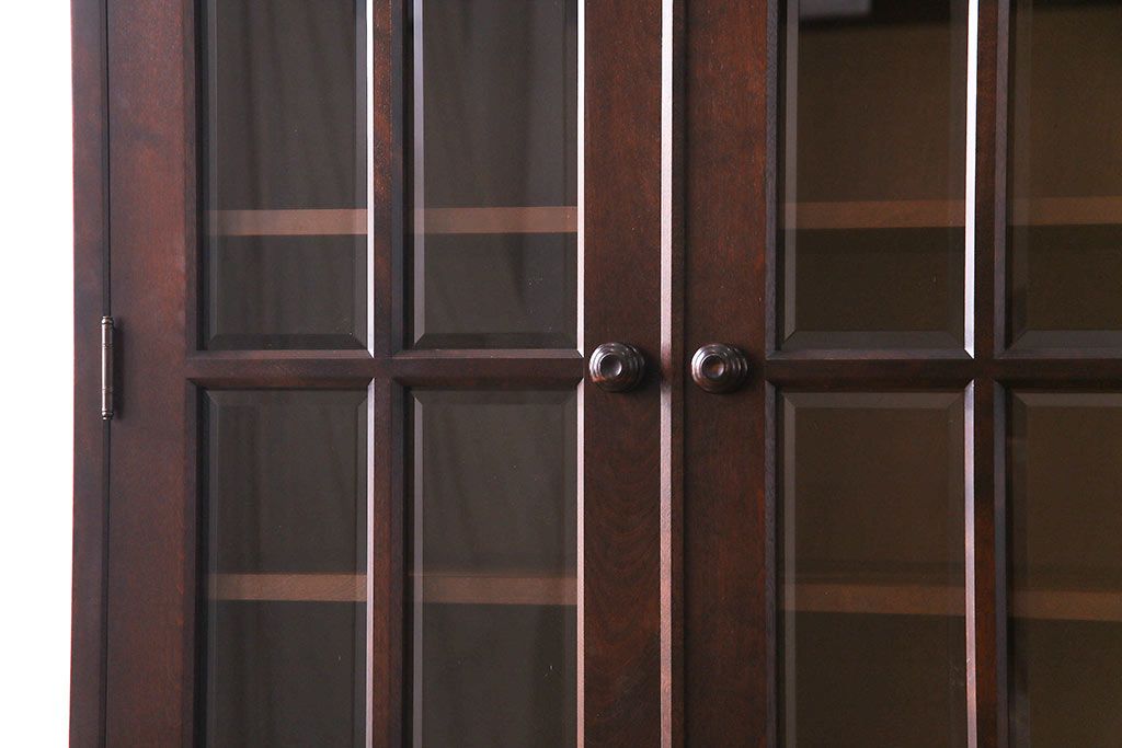 中古美品　北海道民芸家具　HM114K　スリムで上品な本箱(ブックケース、キャビネット、飾り棚)(定価約25万7千円)