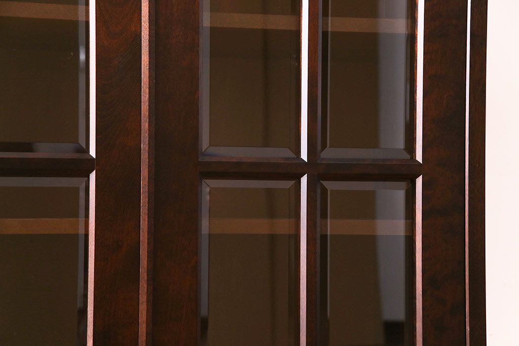 中古美品　北海道民芸家具　HM114K　スリムで上品な本箱(ブックケース、キャビネット、飾り棚)(定価約25万7千円)