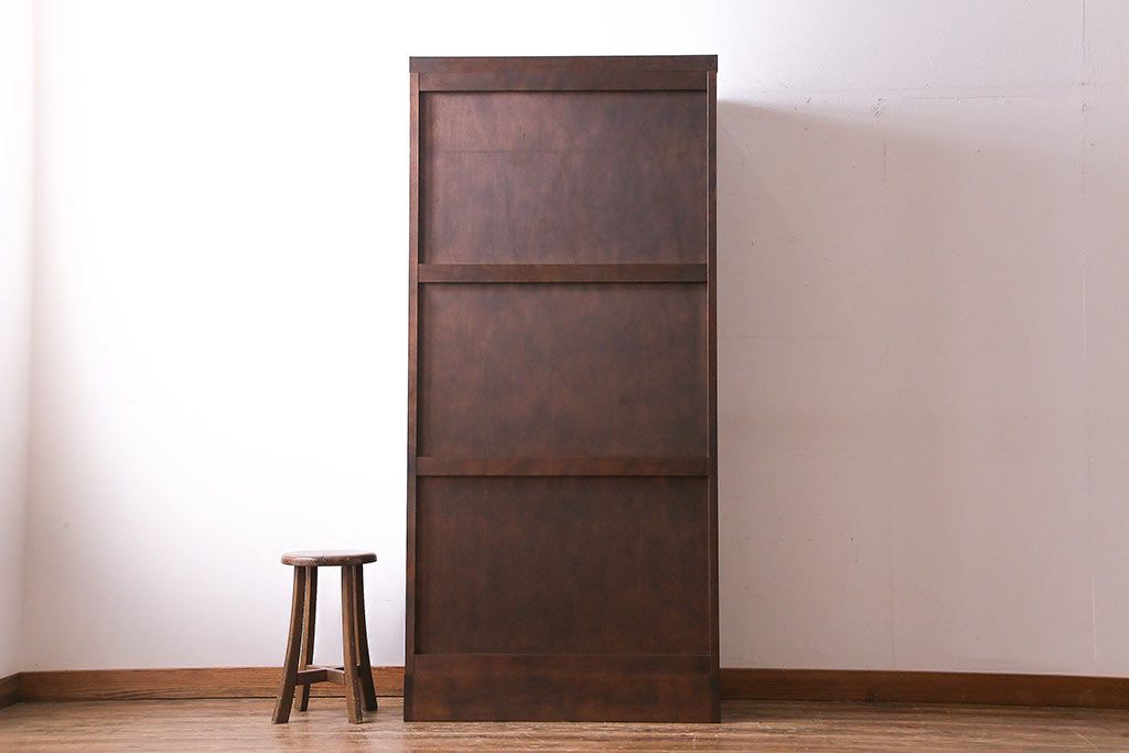 中古美品　北海道民芸家具　HM114K　スリムで上品な本箱(ブックケース、キャビネット、飾り棚)(定価約25万7千円)