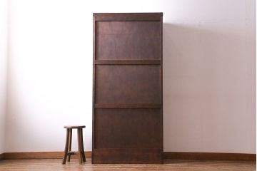 中古美品　北海道民芸家具　HM114K　スリムで上品な本箱(ブックケース、キャビネット、飾り棚)(定価約25万7千円)