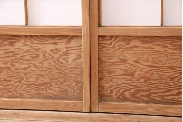 アンティーク建具　大胆な木目が魅力的な障子戸4枚セット(引き戸、建具)(R-047850)