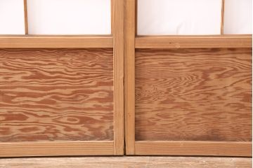 アンティーク建具　大胆な木目が魅力的な障子戸4枚セット(引き戸、建具)(R-047850)
