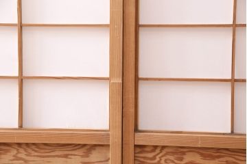 アンティーク建具　大胆な木目が魅力的な障子戸4枚セット(引き戸、建具)(R-047850)