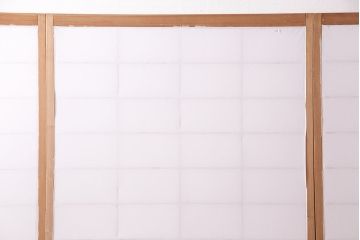 アンティーク建具　大胆な木目が魅力的な障子戸4枚セット(引き戸、建具)(R-047850)