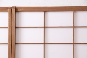 アンティーク建具　シンプルで取り入れやすい障子戸4枚セット(引き戸、建具)(R-047851)