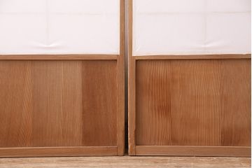 アンティーク建具　シンプルで取り入れやすい障子戸4枚セット(引き戸、建具)(R-047851)