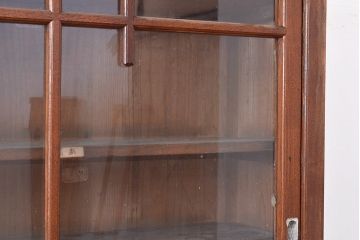 和製アンティーク　大正昭和初期　前面タモ材　ノスタルジックな雰囲気漂う上手物の重ね戸棚(収納棚、飾り棚、キャビネット)(R-047863)