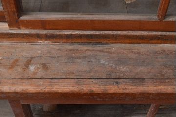 和製アンティーク　大正昭和初期　前面タモ材　ノスタルジックな雰囲気漂う上手物の重ね戸棚(収納棚、飾り棚、キャビネット)(R-047863)