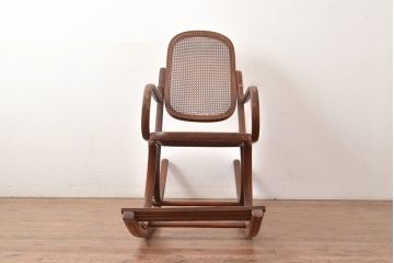 和製アンティーク　美しいシルエットが素敵なロッキングチェア(アームチェア、揺り椅子)(R-047866)