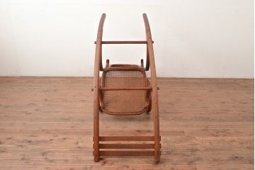 和製アンティーク　美しいシルエットが素敵なロッキングチェア(アームチェア、揺り椅子)(R-047866)