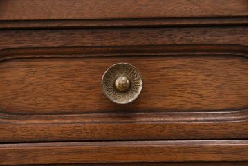 中古　DREXEL HERITAGE(ドレクセルヘリテイジ)　Triune(トライユン)　レザートップが格好いいマホガニー材製のデスク(両袖机、在宅ワーク、在宅用ワークデスク)(定価約75万円)(R-047872)