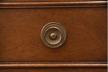 中古　DREXEL HERITAGE(ドレクセルヘリテイジ)　Triune(トライユン)　レザートップが格好いいマホガニー材製のデスク(両袖机、在宅ワーク、在宅用ワークデスク)(定価約75万円)(R-047872)