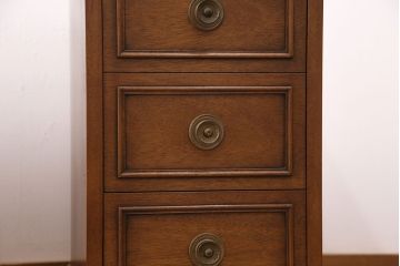 中古　DREXEL HERITAGE(ドレクセルヘリテイジ)　Triune(トライユン)　レザートップが格好いいマホガニー材製のデスク(両袖机、在宅ワーク、在宅用ワークデスク)(定価約75万円)(R-047872)