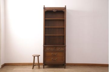 ヴィンテージ　DREXEL HERITAGE(ドレクセルヘリテイジ)　希少品!Italian Provincial(イタリアン プロヴィンシャル)シリーズのマホガニー材製キャビネット(定価約45万円)(収納棚、飾り棚、ビンテージ)(R-047874)