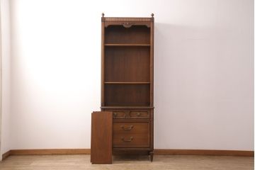 ヴィンテージ　DREXEL HERITAGE(ドレクセルヘリテイジ)　希少品!Italian Provincial(イタリアン プロヴィンシャル)シリーズのマホガニー材製キャビネット(定価約45万円)(収納棚、飾り棚、ビンテージ)(R-047874)