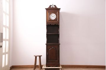 中古　松本民芸家具　気品漂うシックな雰囲気が魅力のB型時計台(ホールクロック、戸棚、収納棚、陳列棚)(定価約49万6千円)(R-047875)