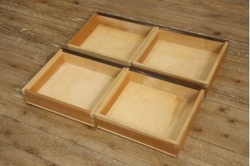 中古　松本民芸家具　シックな佇まいが魅力のG-1型面取り食器棚(収納棚、カップボード)(R-047878)