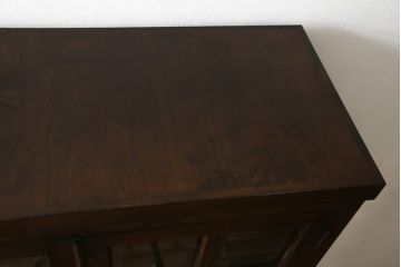 中古　松本民芸家具　シックな佇まいが魅力のG-1型面取り食器棚(収納棚、カップボード)(R-047878)