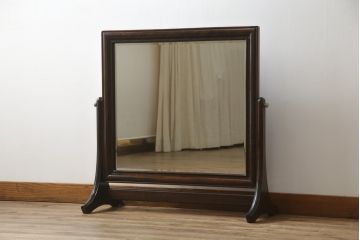 中古　松本民芸家具　シックな佇まいが魅力的なA型置き鏡(ミラー)(定価約14万3千円)(R-047882)