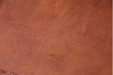 中古　海外　輸入家具　ステッチがお洒落な本革の3人掛けソファ(三人掛けソファ、トリプルソファ)(R-047883)